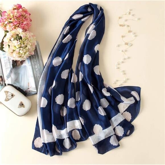 Silk Scarf Mulberry Silk Fashion Scarves Long Lightweight Shawl Wrap … - Picture 4 of 6